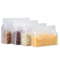 50pcsLot Frosted Transparent Plastic Bags Heat Seal Zip Lock Stand-Up Pouches Reusable Resealed Food Storage Bag