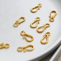 Vacuum plating K Matte Gold Connecting Buckle Simple Retro Sand Gold Matte Bracelet Necklace Hook Buckle End Closure 5pcs