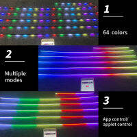 18 In 1สีเต็มลำแสงรถไฟโดยรอบ RGB 64สีสากล LED ภายในซ่อนแถบอะคริลิซิมโฟนีบรรยากาศโคมไฟ