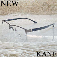 แว่นตา KANE  สำหรับตัดเลนส์ กรอบแว่นตา ชาย-หญิง Fashion รุ่น 5621 สีเทา กรอบเซราะ ทรงเหลี่ยม สวย ขาข้อต่อ Stainless Steel