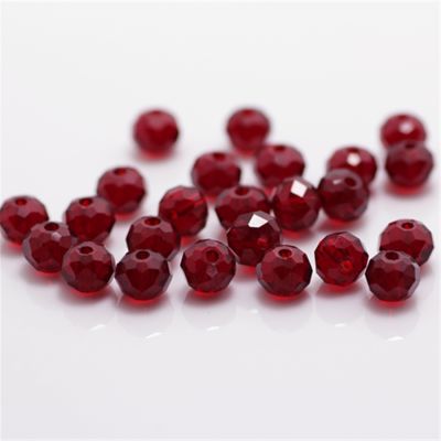 Isywaka Dark Red Colors 4x6mm 50pcs Rondelle Austria faceted Crystal Glass Beads Loose Spacer Round Beads for Jewelry Making