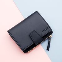 กระเป๋าสตางค์ผู้หญิงสีดำสีน้ำเงินกระเป๋าสตางค์หญิงสั้น 15 Bits 2 Big Position Fashion Card Holder Wallet 2023 Credit Card Holder Case