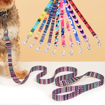 Dog Traction Rope Multi-color Dog Rope Bright and Novel Pet with Color Dog Rope Printing Pet Traction 1.2 M 1.5 M Leashes