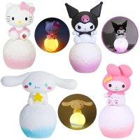 Sanrio Kuromi Meloon ไฟ LED น่ารักอนิเมะ3D ตกแต่งห้องนอนไฟกลางคืนตกแต่งโคมไฟหัวเตียง