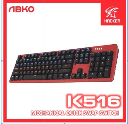 ABKO Hacker K516 Swap Side Lighting Gaming Keyboard Red | Lazada PH