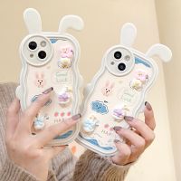 เคสมือถือลายการ์ตูนเป็ดสำหรับ Iphone13pro Max Apple 14Pro 11รุ่นใหม่12หูสามมิติ