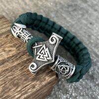 Valknut Vegvisir เครื่องประดับลูกปัดอักษรรูน,พาราคอร์ดถักแบบทำมืออุปกรณ์ผู้ชายผู้หญิงไวกิ้ง