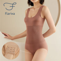 【YY】Flarixa Large Size Body Shapewear Waist Trainer Womens Corset Seamless Abdomen Pants Crotch Buckle Slimming Underwear