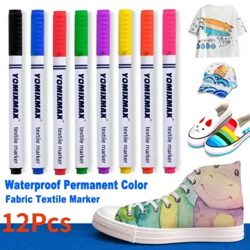 White Waterproof Permanent Fabric Textile Marker Pen Set for T Shirt Shoes  Clothes Wood Stone DIY