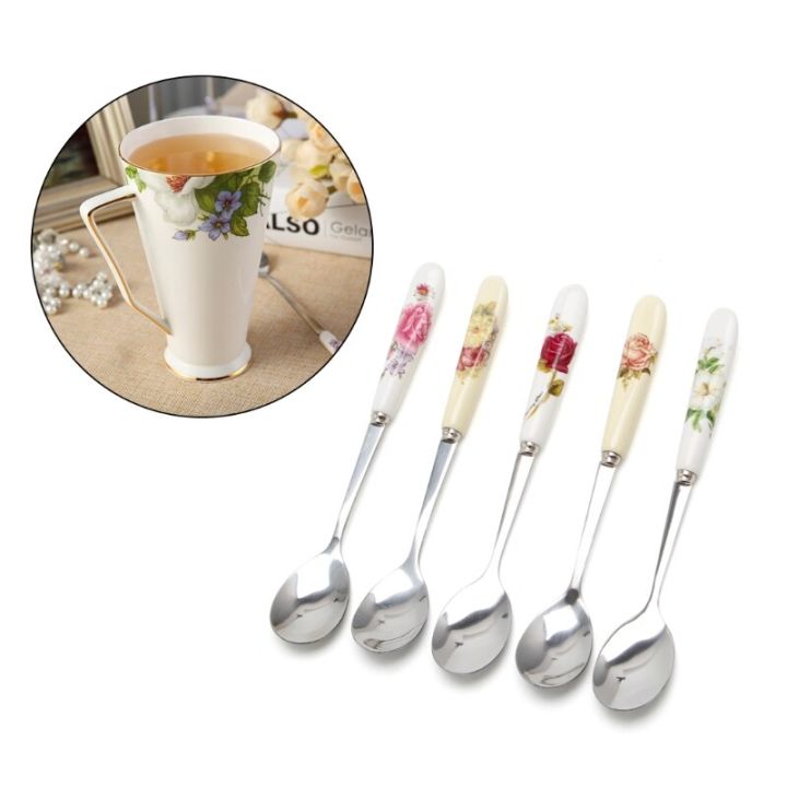 ceramic-handle-spoon-stainless-steel-dessert-coffee-spoons-cartoon-christmas-elk-spoon-cute-deer-head-mini-ice-cream-spoons-serving-utensils