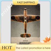 Warbird Hawker Hurricane ป้ายโลหะโปสเตอร์โปสเตอร์ออกแบบผนังบาร์ดีบุกป้ายโปสเตอร์ 20 * 30 ซม