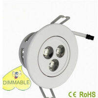 30ชิ้นจัดส่งฟรี dimmable 3X3W 9วัตต์พลาสติกดาวน์ไลท์สีขาวเชลล์นำโคมไฟเพดาน *