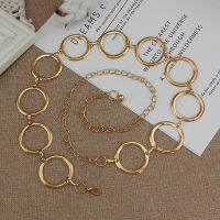 2023 New Arrival Silver Ring Chain Belt Fashion Elegant Gold Metal Female Round Alloy Women Circle Waist Dress Belts-TIOH MALL