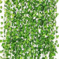 Vines for Bedroom 12-Strands Fake Green Ivy Leaf Artificial Plants Hanging Aesthetic Vines for Home Bedroom Party Garden Wall Room Decor charitable