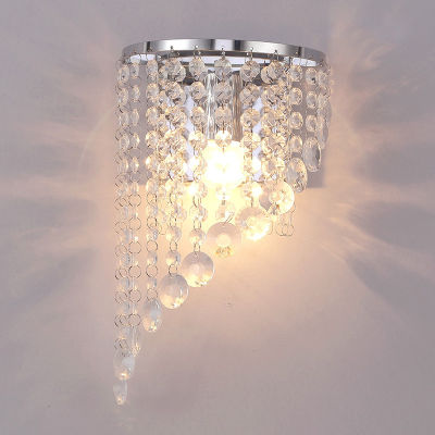 Classic crystal chandelier wall light gold crystalline wall sconce lamp LED living room bedside glass crystal wall lamp