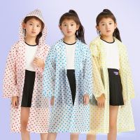 【CW】 EVA non disposable children 39;s wave point raincoat one piece raincoat outdoor portable poncho for boys and girls