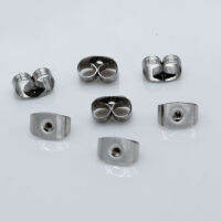Hot200pcs Lot ไทเทเนียมสแตนเลส3.5X5มม. 4.5X6มม. Hypoallergenic ผีเสื้อต่างหู Back Stopper สำหรับ DIY ต่างหูเครื่องประดับทำ