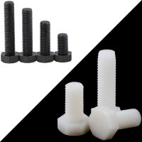 10pcs M3 M4 M5 M6 Black White Nylon Hex Screws Plastic Hexagon Bolts Nylon Wing Nuts Fully Threade length 6mm-100mm