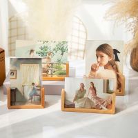 △❂ Wooden Photo Frame Kpop Photocard Holder Acrylic Picture Frame Idol Cards Display Stand Room Table Decor Wood Decor Accessories