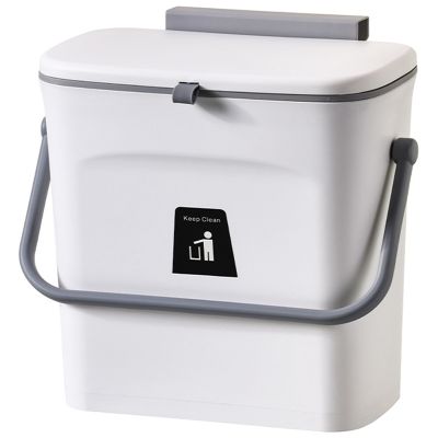 2.4 Gallon Kitchen Trash Can with Slide Lid,Under Sink Garbage Can, Waste Bins with Inner Barrel,Hang Trash Bin