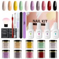 Phoenixy 10pc Dipping Powder Set French Dip Powder Nail Glitter Powder Pigment For Manicure Nail Art Decorations Accessories Set