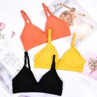 CHRLEISURE บราผ้าฝ้ายนิ่มสำหรับผู้หญิงปรับได้ดันสายคล้องไหล่ไม่มีขอบ Bralette Jinchui