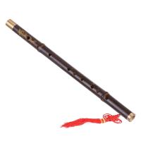 [ammoon]Black Bamboo Dizi Flute Traditional Handmade Chinese Musical Woodwind Instrument D Key Study Level