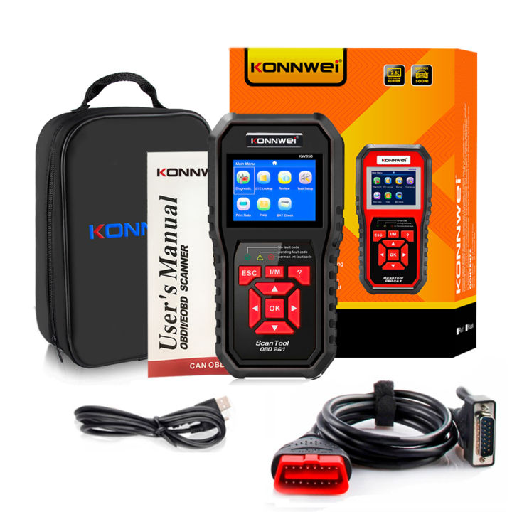 konnwei-สแกนเนอร์-obdii-kw850ตรวจสอบเครื่องอ่านโค้ดรถยนต์สำหรับรถยนต์-obdii-หลัง1996