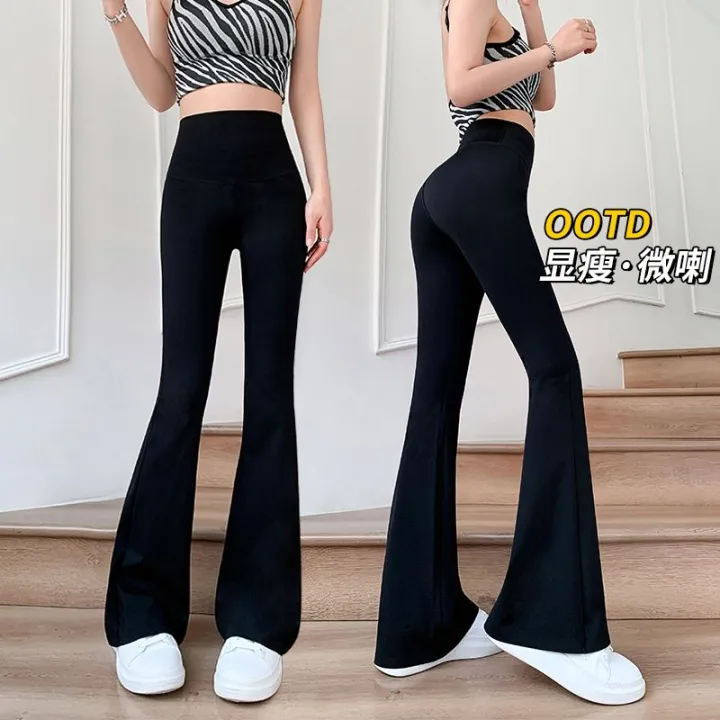 2023 Spring/Autumn Women Floor Length Wide Leg Pants Plus Size 5XL High  Waist Flare Pants Casual Off Lady Black Trousers KE3212