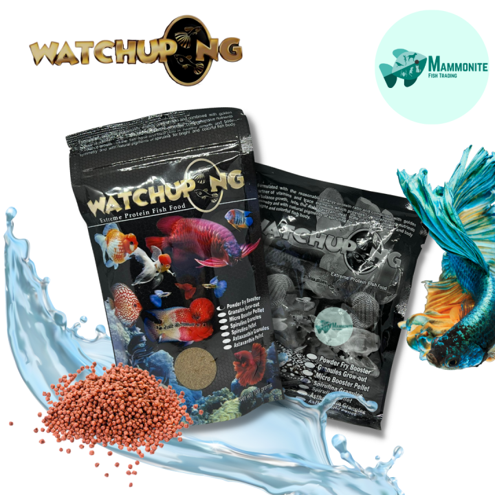 Aquarium Tank Watchupong Fish Food Pellets Spirulina Astaxanthin