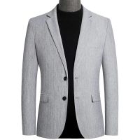 ZZOOI 2021 New Suit Jacket Mens Fashion British Casual Blazers Coat Slim Solid Tops Male Spring Autumn Gray Outwear Terno Masculino