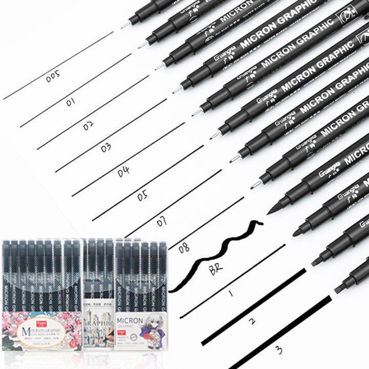 6/9/12 Pcs/set Sketching Painting pens Fast dry Waterproof Needle