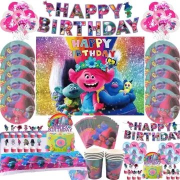 Trolls Poppy Dessert Plates (8) ~ Birthday Party Supplies Girly New!!