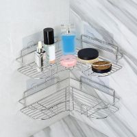 【CC】 1/2PCS Shelf Shower Wall Mount Shampoo Storage Holder With Cup No Drilling Accessories