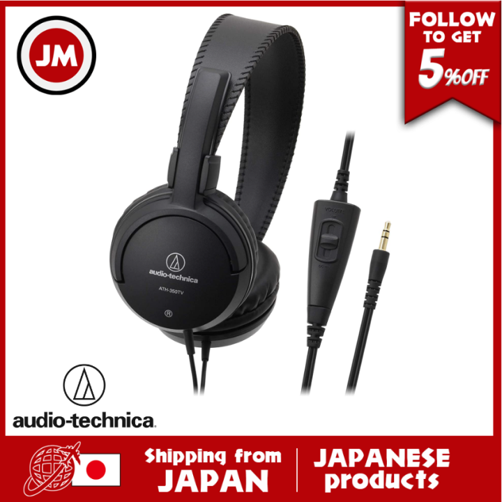 audio technica Headphones for TV with Volume Controller Black ATH 350TV