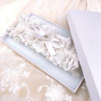 【hot】 2Pcs Wedding Garter Beads Embroidery Bow Garters Women/Female/Bride Thigh Bridal Leg