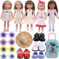 Doll Clothes Dress Skirt Shoes Hat Glasses For 14.5 Inch Nancy American Doll&amp;32-34Cm Paola Reina Doll Our Generation Girl`s Toy