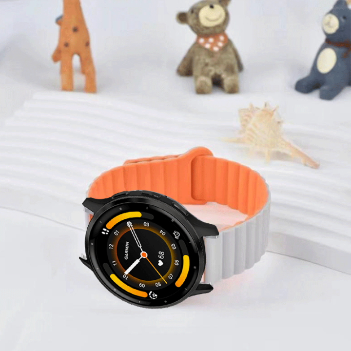 สายนาฬิกาข้อมือซิลิโคน-หัวเข็มขัดแม่เหล็ก-สําหรับ-garmin-venu-3-forerunner-965-955-265-255-745-vivoactive-4-3-smart-watch