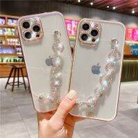 【16- digits】 Qianliyao หรูหรา Rhinestone สร้อยข้อมือกรณีโทรศัพท์สำหรับ iPhone 13 12 11 Pro XS Max XR X 8 7บวก Se 2โซ่แฟชั่นกันกระแทกปก