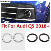 กรอบโคมไฟหมอกกันชนหน้าฝาครอบแหวนตกแต่งตัดแต่งสำหรับ Audi Q5 2018 - 2021 ABS โครเมียม/คาร์บอนไฟเบอร์อุปกรณ์เสริมภายนอก