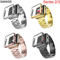 DAHASE สายสแตนเลสสตีลคลาสสิกสำหรับ Series 3 Band Gold Plated ฝาครอบกันชนสำหรับ Series 2สายนาฬิกา4238มม.