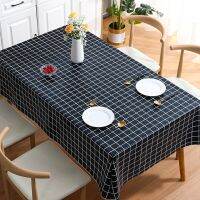 [COD] Benzhi black grid pvc tablecloth wholesale ins waterproof and oil-proof cloth fresh pastoral cross-border