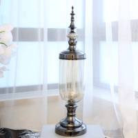 【Bubble wrap packing】European Iron Glass Vase Imitates Flower Metal Vase Living Room Ornament