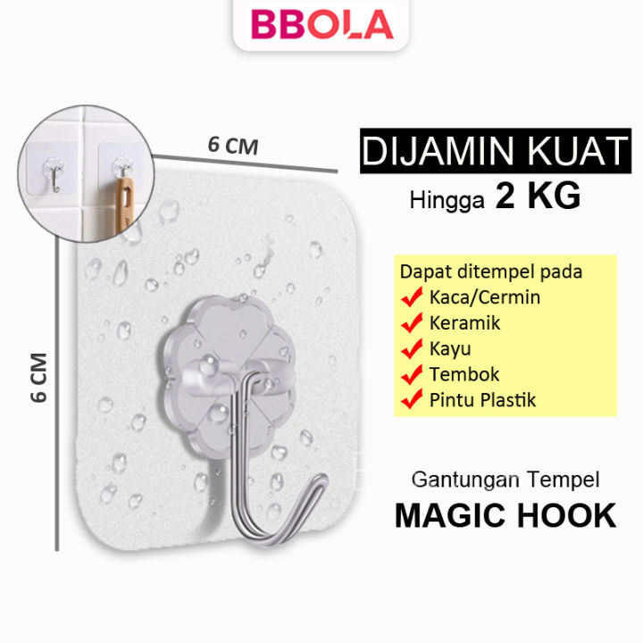 Pcs Gantungan Tempel Dinding Transparan Hook Kait Kuat Hanger Baju Tempel Pintu Kamar Mandi