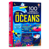 Usborne produces 100 things about the ocean in English original 100 things to know about the oceans popular science encyclopedia knowledge books for young primary and secondary school students hardcover full-color exquisite illustrations