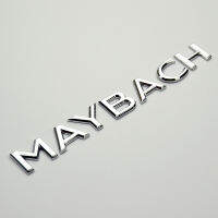 สติกเกอร์ชุดเครื่องแต่งกายรูปพิซซ่าใหม่สำหรับ MAYBACH สัญลักษณ์ตัวถังรถยนต์เมอร์ซีเดสเบนซ์สัญลักษณ์ท้ายรถสัญลักษณ์คำภาษาอังกฤษสัญลักษณ์ด้านหลังป้ายสีเงิน