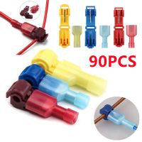 【CW】 30/60/90PCS T-Tap Electrical Wire Connector Self-Stripping Quick Splice Crimp Terminals Insulated Male Quick Disconnect Terminal