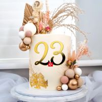 New 0-9 Number/set Happy Birthday Party Cake Toppers Gold Acrylic Number Cake Topper for Baby Birthday Party Cake Decorations