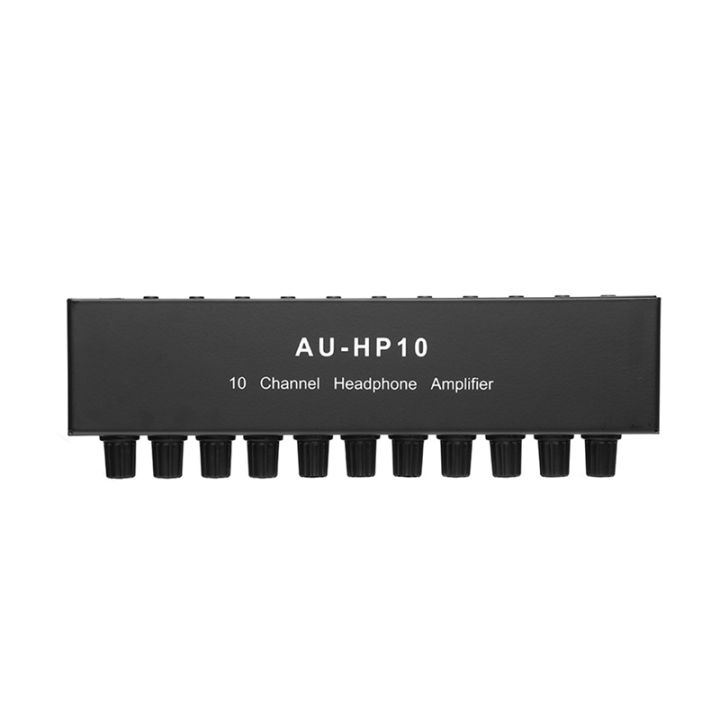 1pcs-au-hp10-10-channel-stereo-headphone-amplifier-black-audio-1input-10-output-preamplifier-independent-control-njm4556a-dc12-24v