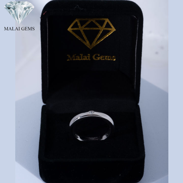 malai-gems-แหวนเพชร-แหวนเพชรฝัง-เพชร-1-เม็ด-เงินแท้-925-เคลือบทองคำขาว-ประดับเพชรสวิส-cz-รุ่น-291-rk0052-แถมกล่อง